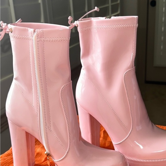 Azalea Wang Shoes - Alexanda Wang Glossy Pink Heeled Boots